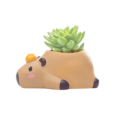 Capybara W/ Orange Planter - Ziya Blue