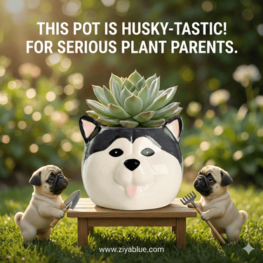 Cartoon Puppy Animal Pot 🐶🌿 - Ziya Blue