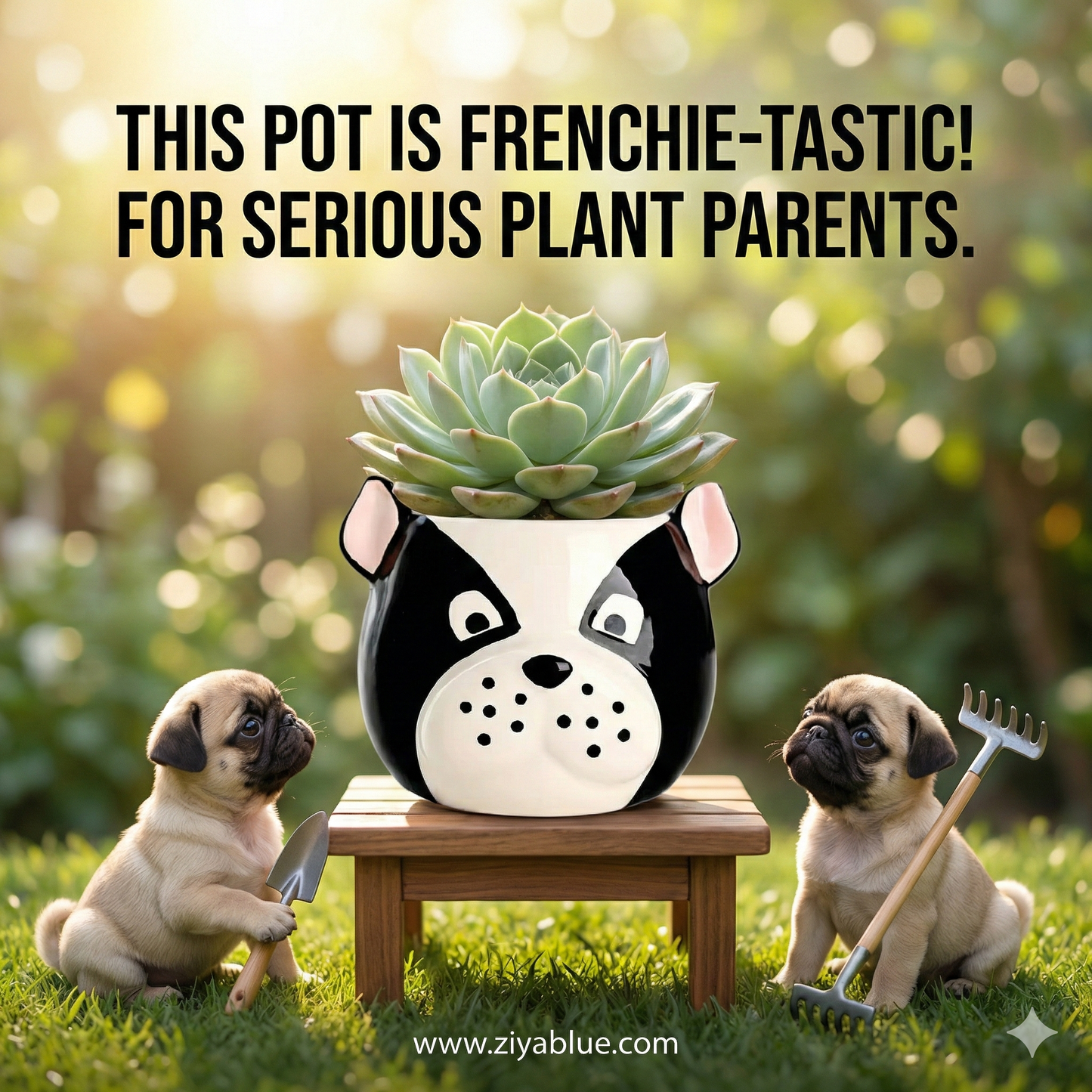 Cartoon Puppy Animal Pot 🐶🌿 - Ziya Blue