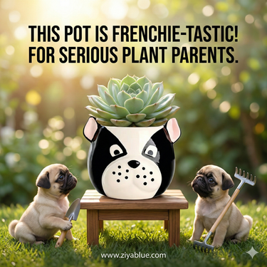 Cartoon Puppy Animal Pot 🐶🌿 - Ziya Blue