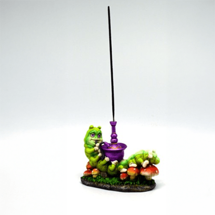 Caterpillar Smoking A Hookah - Incense Burner - Ziya Blue
