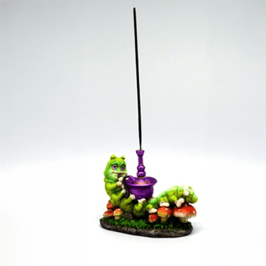 Caterpillar Smoking A Hookah - Incense Burner - Ziya Blue