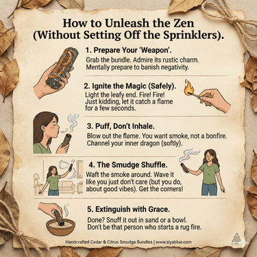 Cedar Cinnamon Orange Sage 4" Smudge Sticks - Ziya Blue