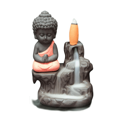 Ceramic Backflow Incense Holder Buddha - Ziya Blue