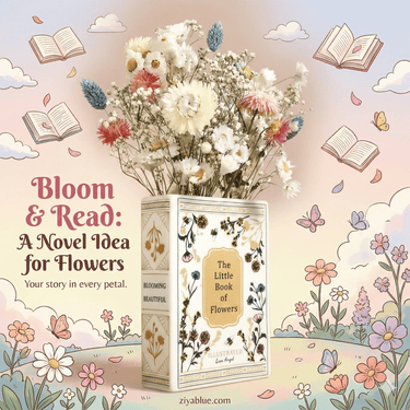 Ceramic Little Book of Flowers Vase - Ziya Blue