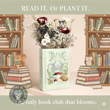 Ceramic Moonrise Woodland Book Vase 🌙📚 - Ziya Blue