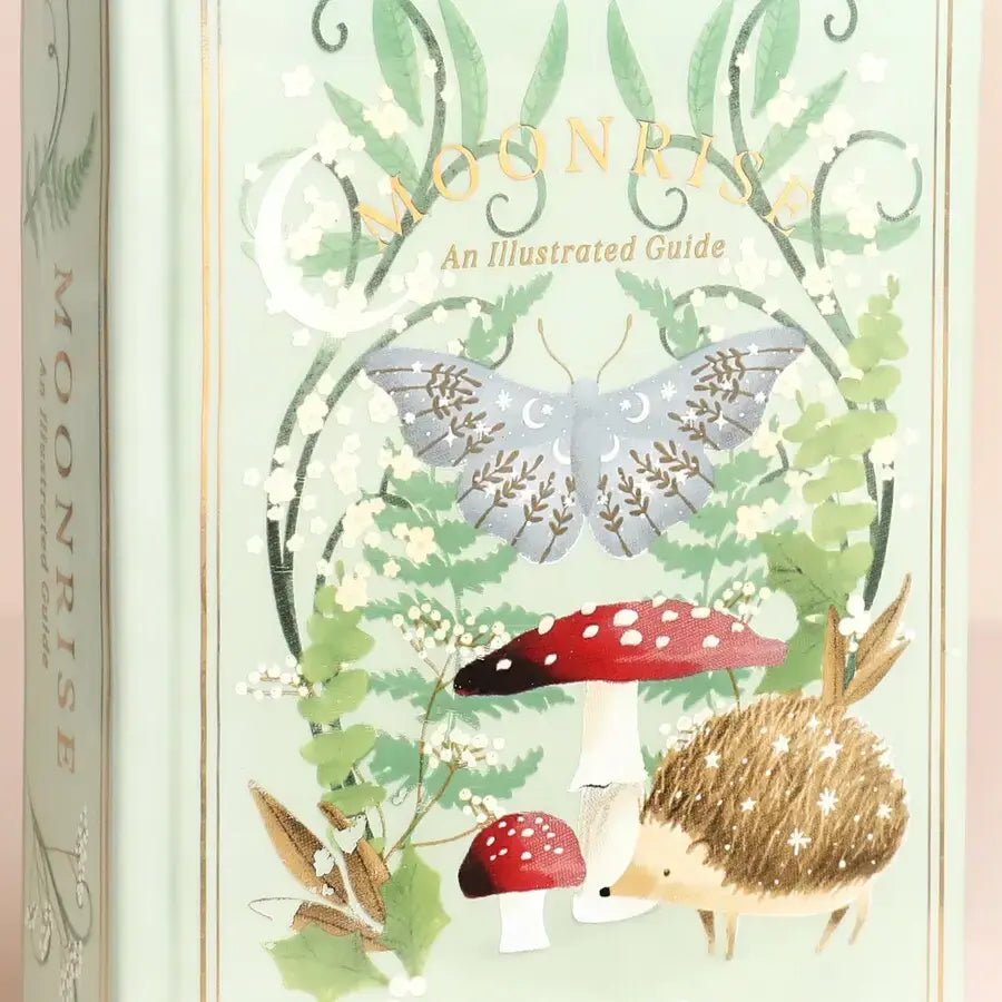 Ceramic Moonrise Woodland Book Vase — Soft Green 🌙📚 - Ziya Blue