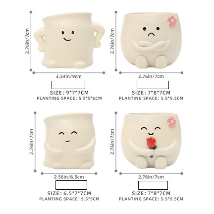 Charming Mini Succulent Pots - Ziya Blue