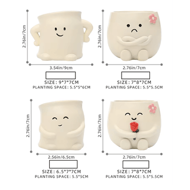 Charming Mini Succulent Pots - Ziya Blue