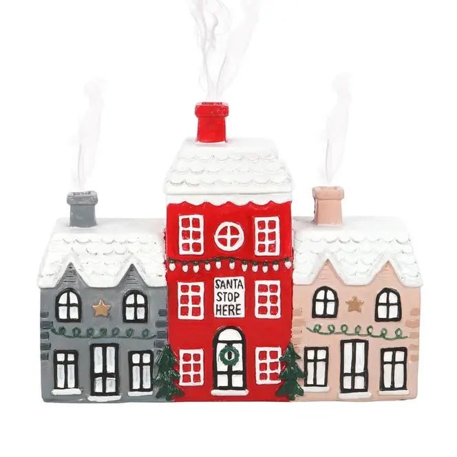 Christmas Village Incense Cone Holder - Ziya Blue