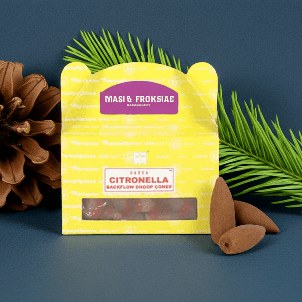 Citronella Satya Backflow Dhoop Cones - Ziya Blue