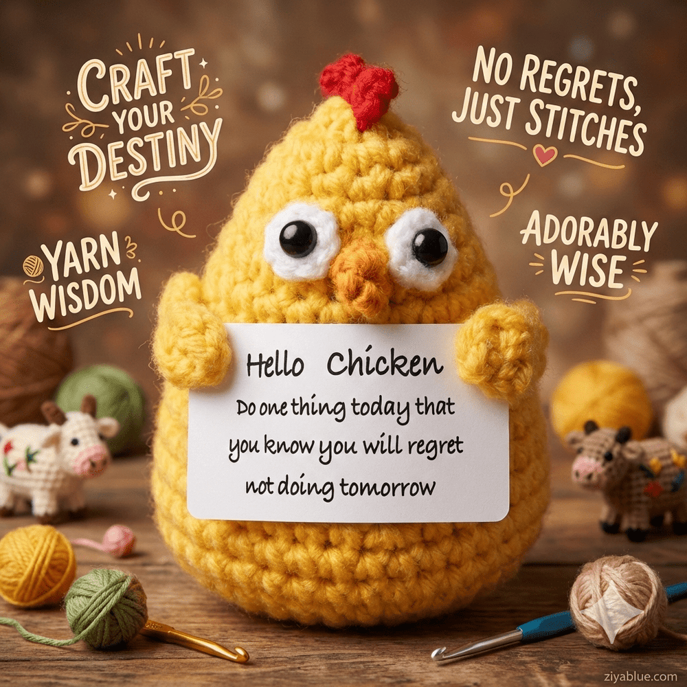 Cluck Yeah! Crochet Chicken of Positivity! 🐔✨ - Ziya Blue