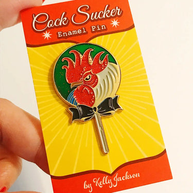 Cock Sucker Pin with Glitter - Ziya Blue