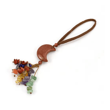 Colorful Moon Stone Keychain Pendant 🌙 - Ziya Blue