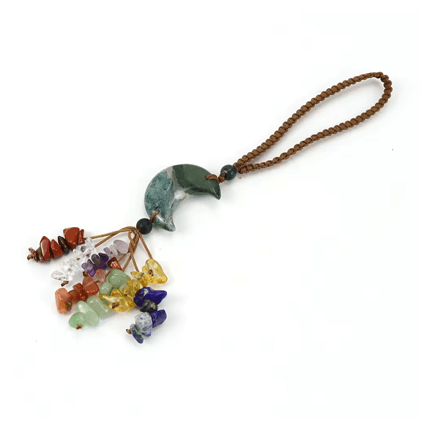 Colorful Moon Stone Keychain Pendant 🌙 - Ziya Blue