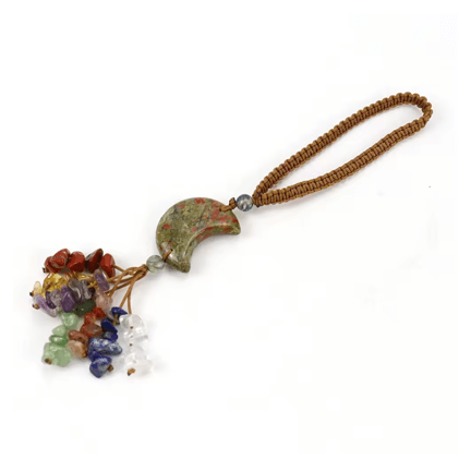 Colorful Moon Stone Keychain Pendant 🌙 - Ziya Blue