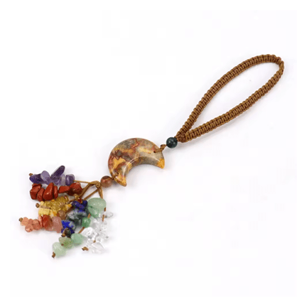 Colorful Moon Stone Keychain Pendant 🌙 - Ziya Blue