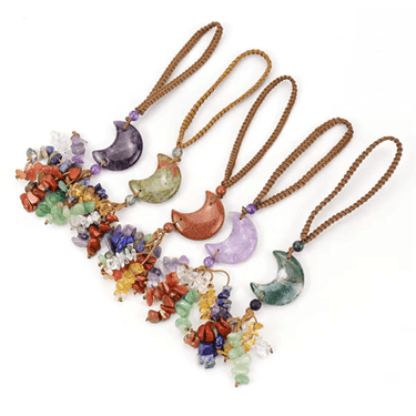 Colorful Moon Stone Keychain Pendant 🌙 - Ziya Blue