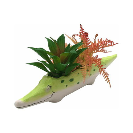 Crocodile Flower Planter Pot 🐊 - Ziya Blue