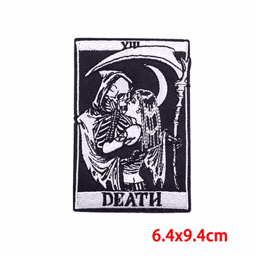 Death Kissing Tarot Iron On Patch - Ziya Blue
