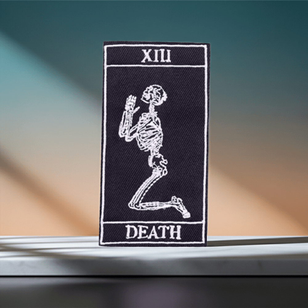 Death Skeleton Tarot Iron On Patch - Ziya Blue