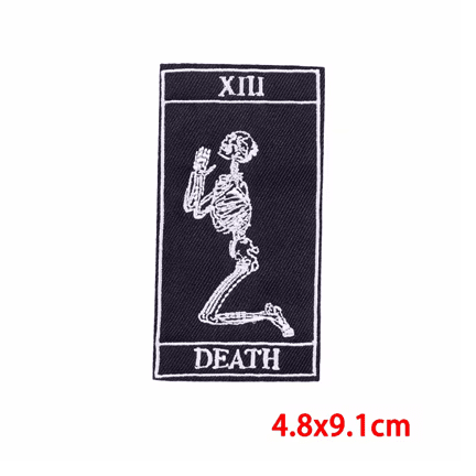 Death Skeleton Tarot Iron On Patch - Ziya Blue