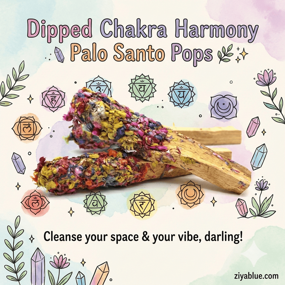 Dipped Chakra Harmony Palo Santo Pops 🌿✨ - Ziya Blue