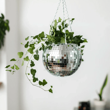 Disco Ball Hanging Planter 8" - Ziya Blue