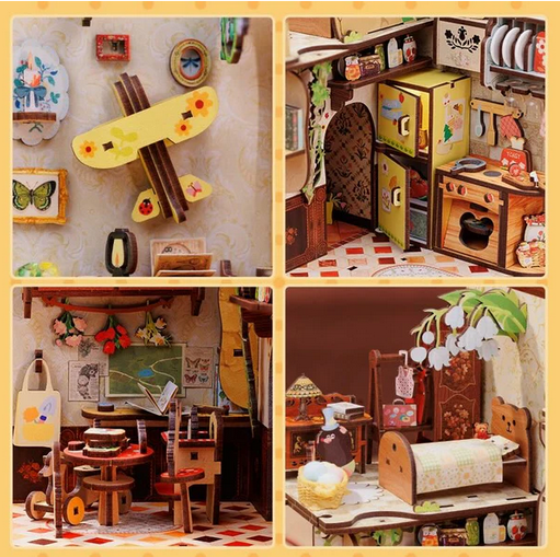 DIY Book Nook Kit: Mole's Apartment with Dust Cover - Ziya Blue