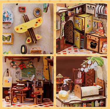 DIY Book Nook Kit: Mole's Apartment with Dust Cover - Ziya Blue