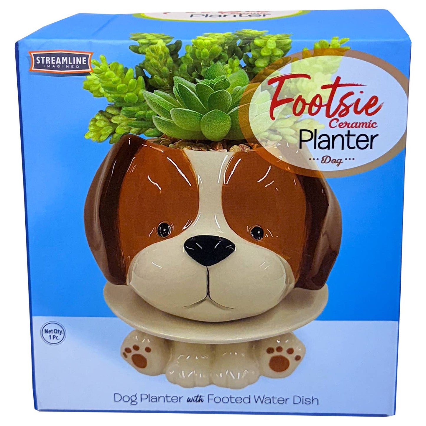 Dog Footsie Planter - Ziya Blue