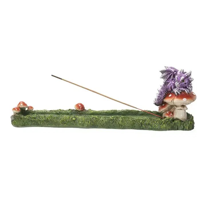 Dragon on Mushroom Incense Burner - Ziya Blue