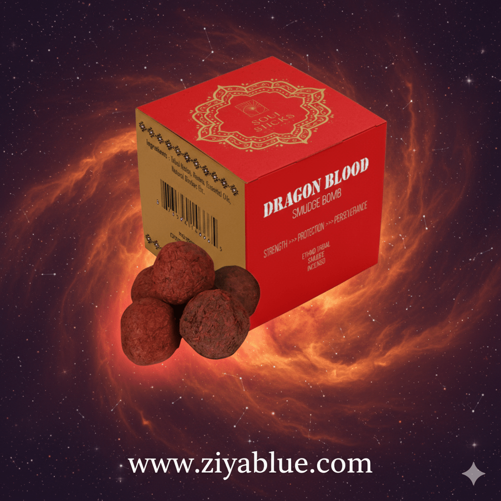 Dragon’s Blood Smudge Bombs with Burner 🐉✨ - Ziya Blue