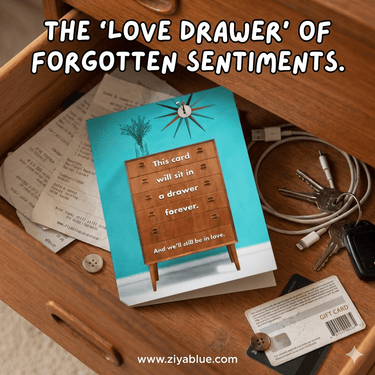 "Drawer Forever" Anniversary Card - Ziya Blue