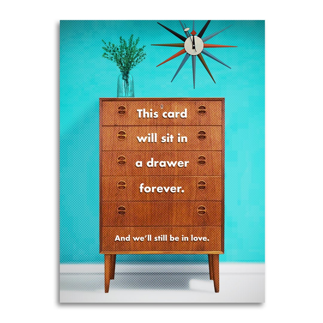 "Drawer Forever" Anniversary Card - Ziya Blue