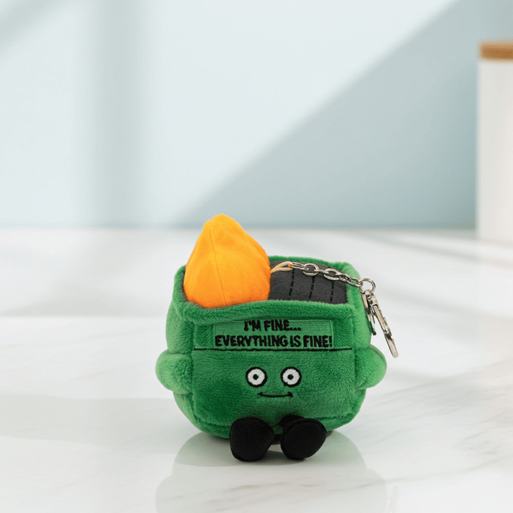 Dumpster Fire Plush Keychain - Ziya Blue