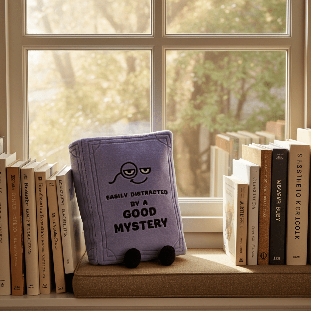 Easily Distracted by a Good Mystery - Book Plush - Ziya Blue
