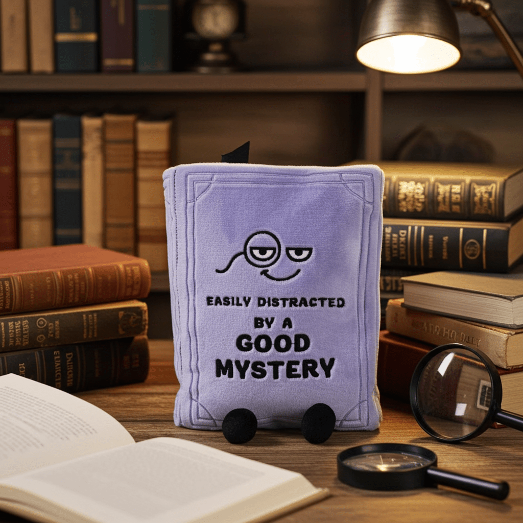 Easily Distracted by a Good Mystery - Book Plush - Ziya Blue