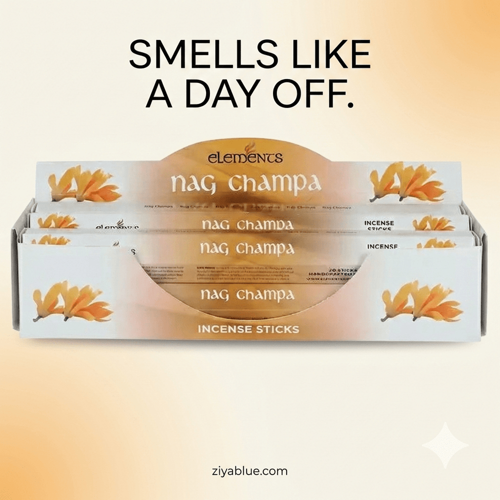 Elements Nag Champa Incense Sticks | The OG Scent of Zen - Ziya Blue