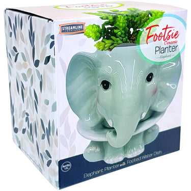 Elephant Footsie Planter - Ziya Blue