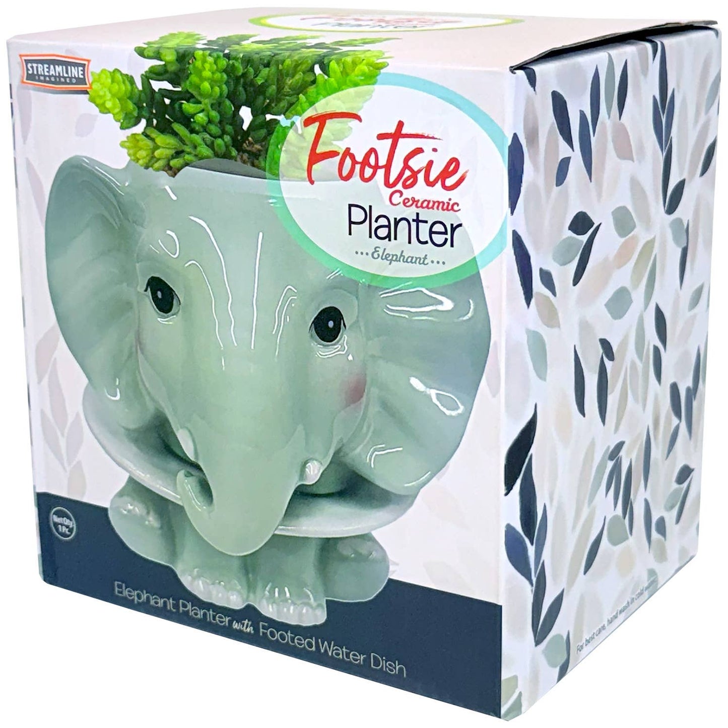 Elephant Footsie Planter - Ziya Blue