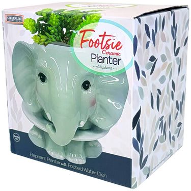 Elephant Footsie Planter - Ziya Blue