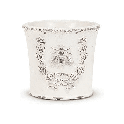 Embossed Bee in Crest Planter - 3.5" - Ziya Blue