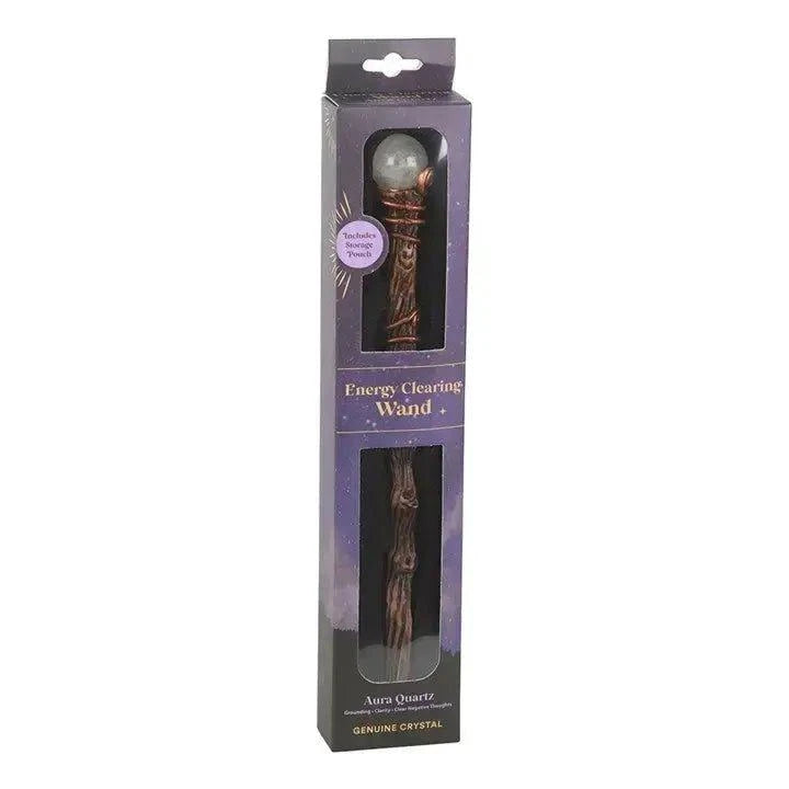 Energy Clearing Aura Quartz Wand - Ziya Blue