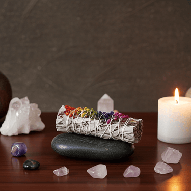 "Energy Wheel" Floral White Sage Stick - Ziya Blue
