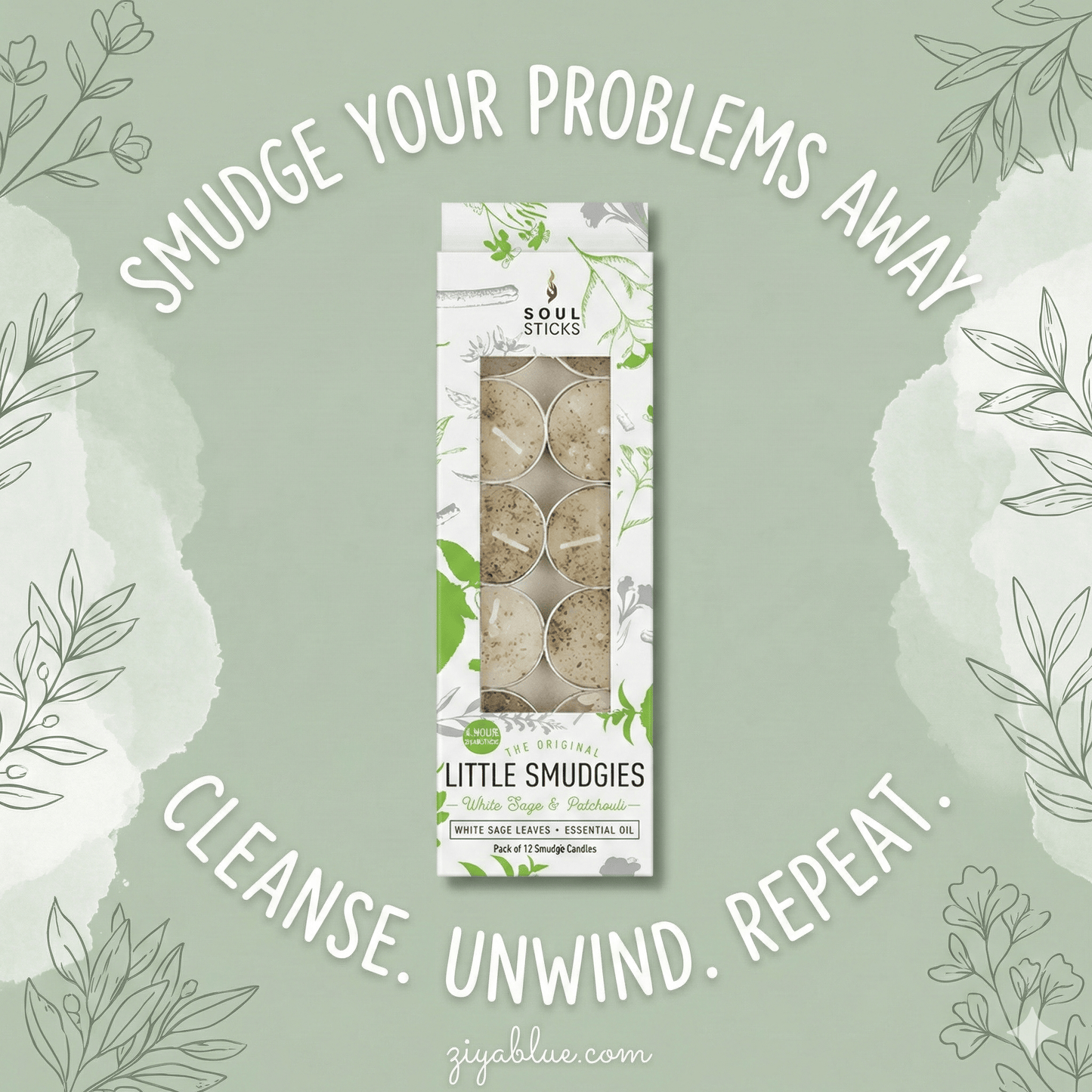 Eucalyptus Little Smudgies Candles 12pk - Ziya Blue