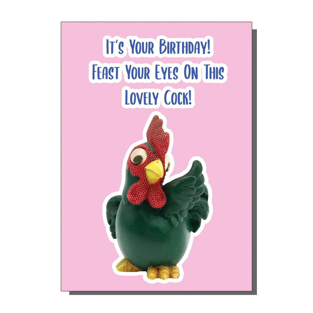 Feast Your Eyes On This Lovely Cock Greetings Card - Ziya Blue