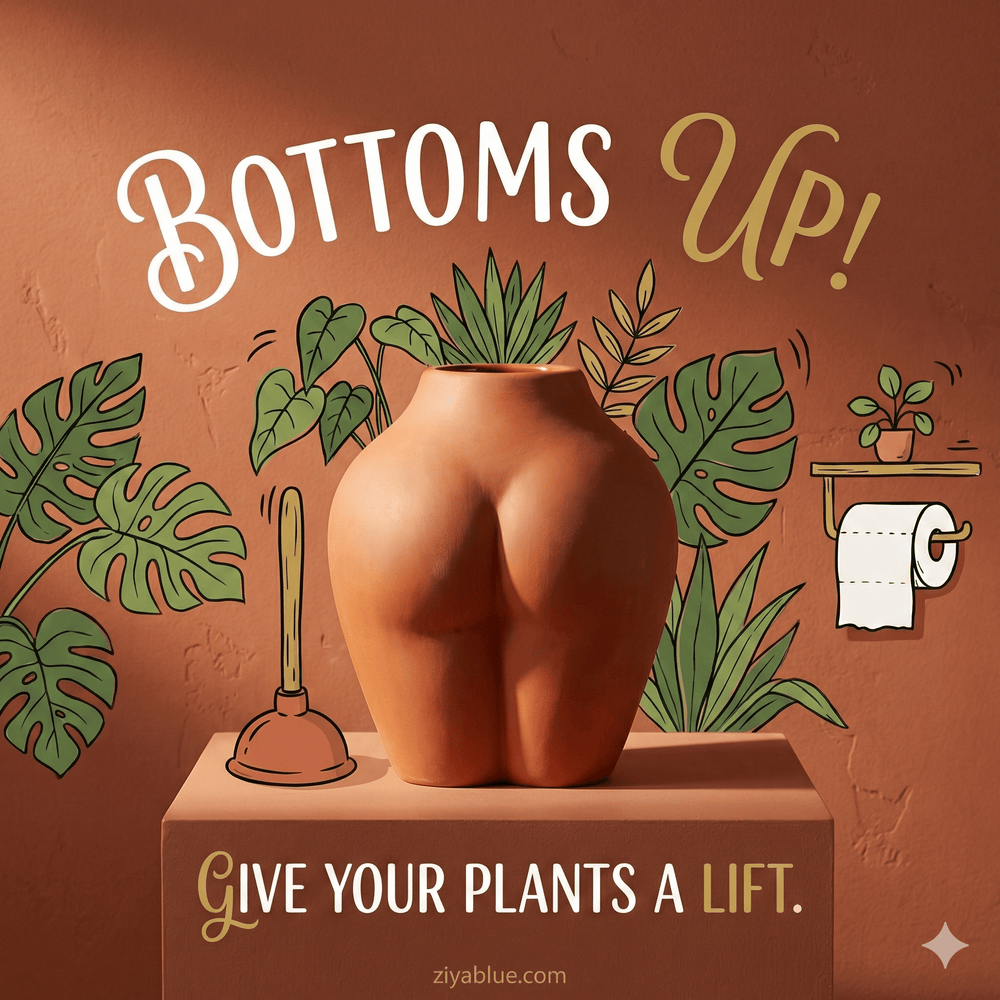 Female Figure Vase Terracotta Booty - Ziya Blue