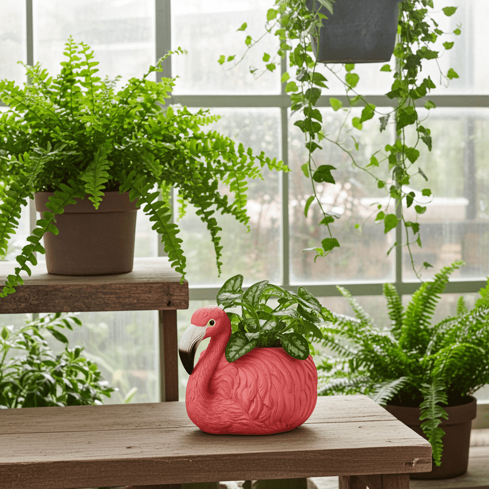 Flamingo Flower Pot - Ziya Blue