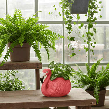 Flamingo Flower Pot - Ziya Blue